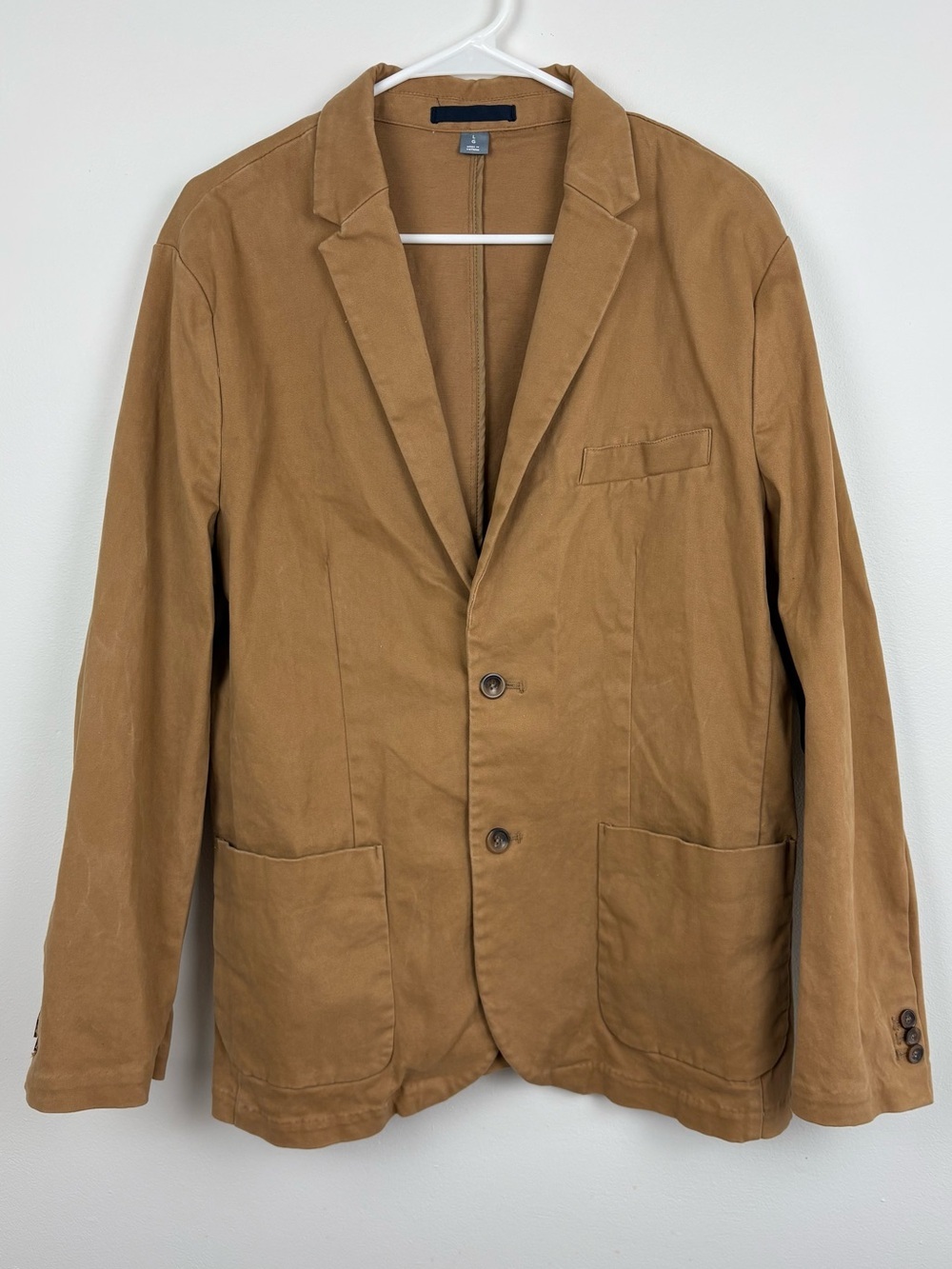 Old Navy Casual Blazer Size Large Creme Caramel EUC Light Academia 98% Cotton